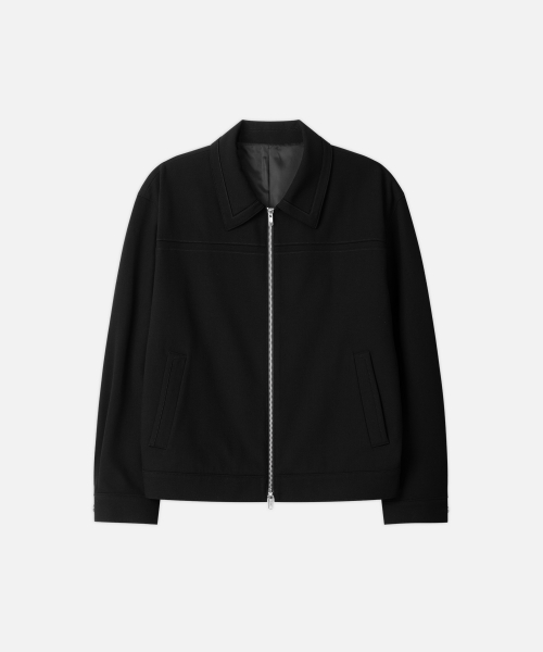 wool cropped blue куртка [BLACK]