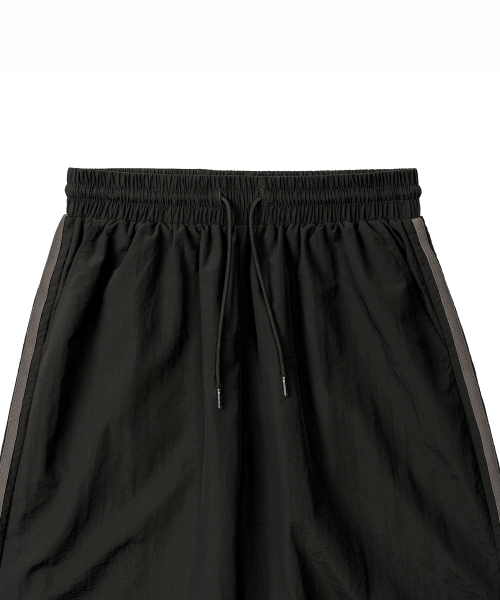 SIDE LINE NYLON TRACK PANTS (BLACK)