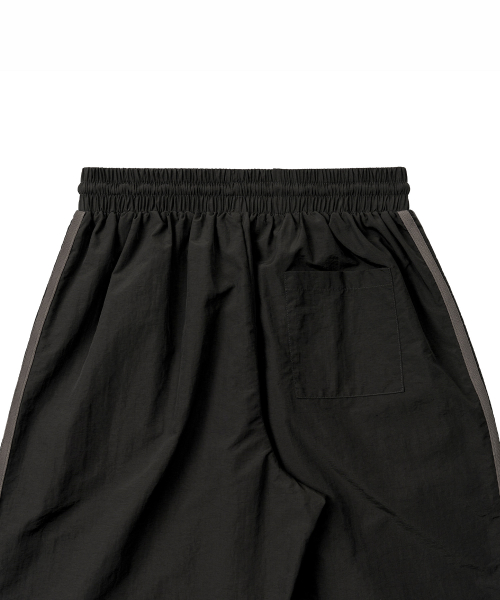SIDE LINE NYLON TRACK PANTS (BLACK)