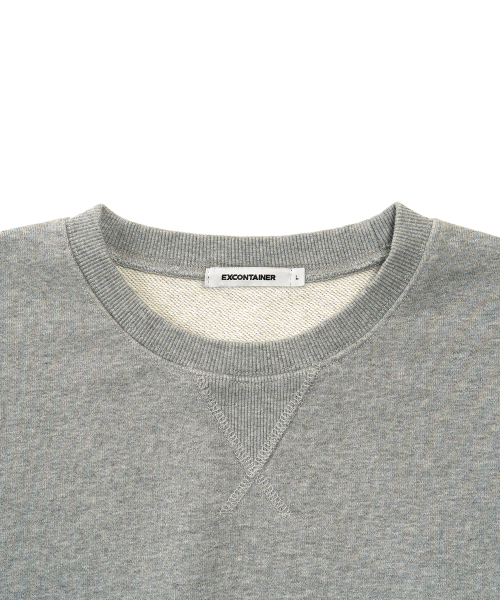 VTG washed round рубашка (MELANGE GREY)