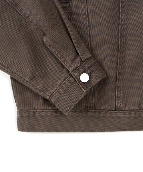WASHED COTTON TRUCKER JACKET (WASHED BROWN)