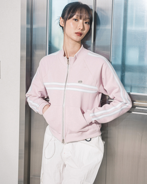 ROSE HALF NECK ZIP UP JACKET(PINK)