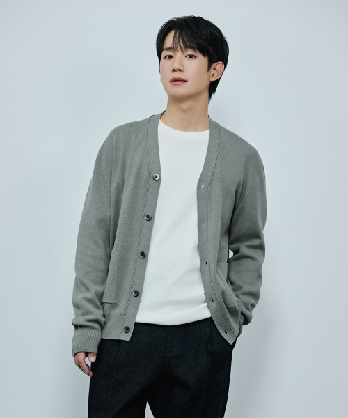 [COUTURE]V-neck Semi Overfit Cardigan - 2 color