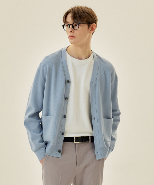 [COUTURE]V-neck Semi Overfit Cardigan - 2 color