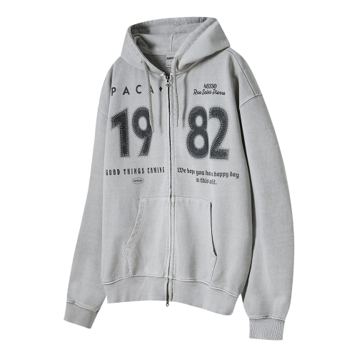 1982 Vintage Uniform hoodie zip up gray