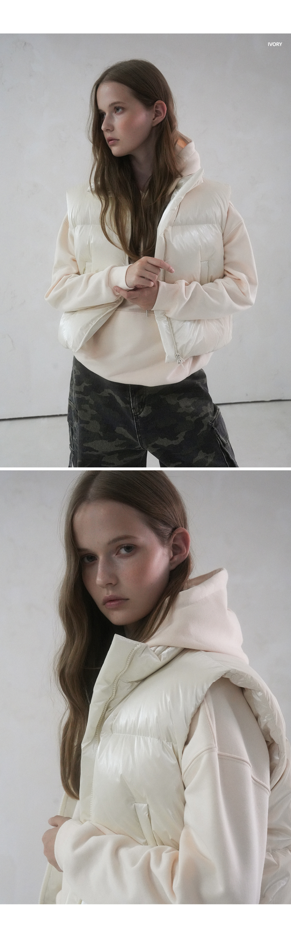 MUSINSA | AVANDRESS Siberia Duck Stella Crop Vest BLACK