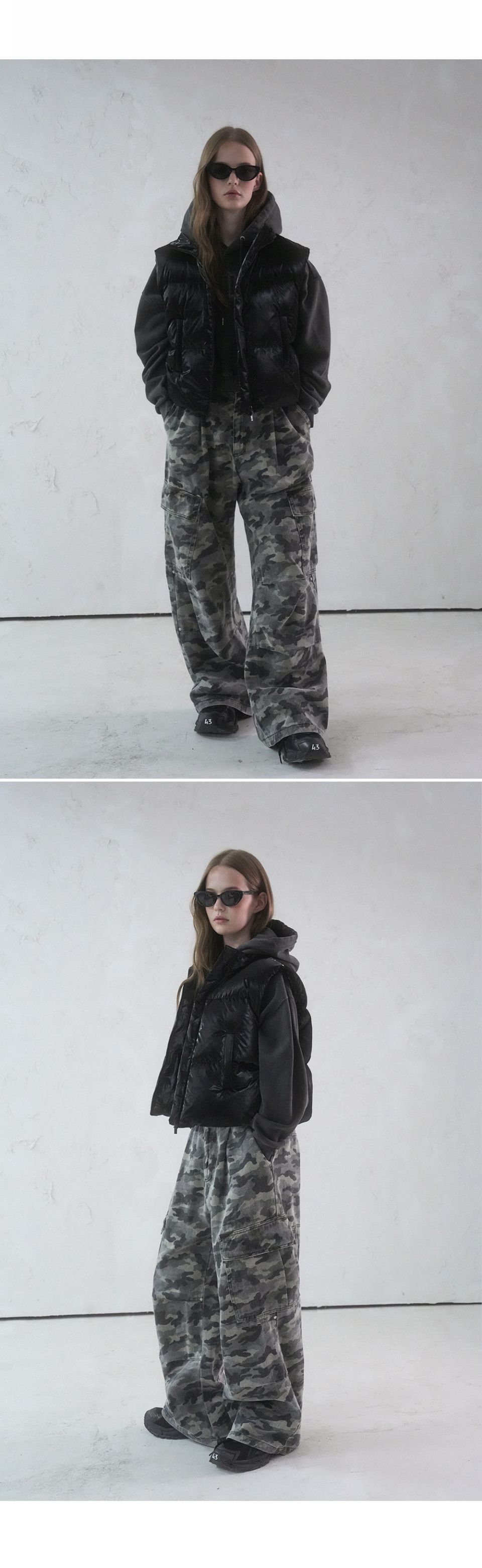 MUSINSA公式 | AVANDRESS Siberia Duck Stella Crop Vest BLACK