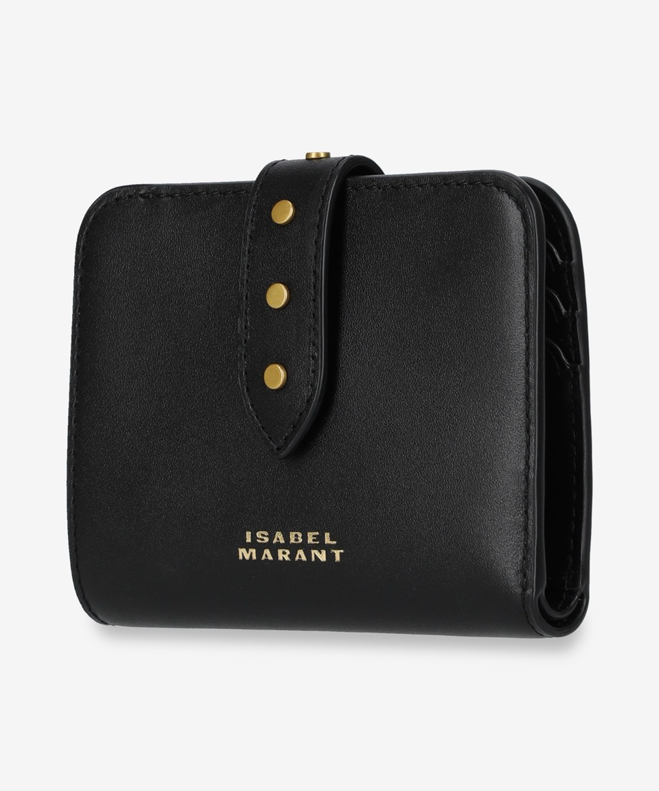 MUSINSA | ISABEL MARANT Stud Detail Logo Wallet - Black