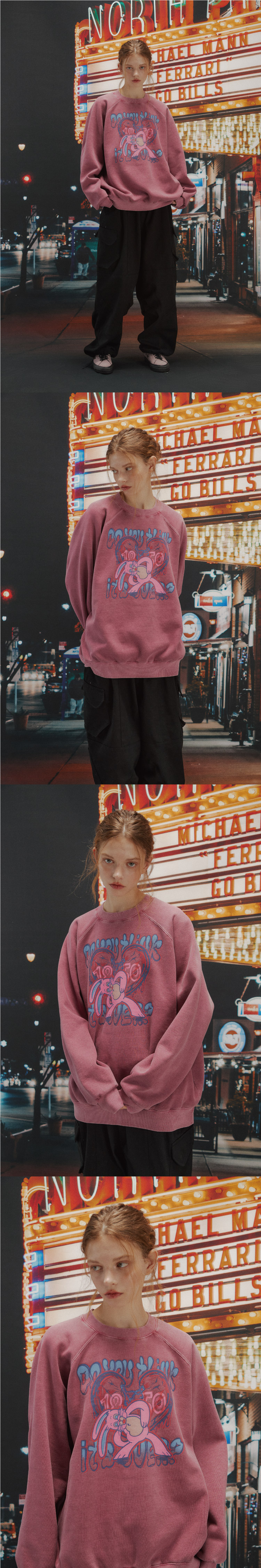 【CPGN】MAD HOPPI RAGLAN PIGMENT SWEATSHIRT 3色 商品CPGN Mad Hoppi Raglan Pigment Sweatshirt - Dusty Pink | GVG