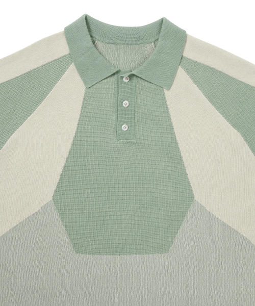 Paneled Two-Tone Polo Shirt [MINT]