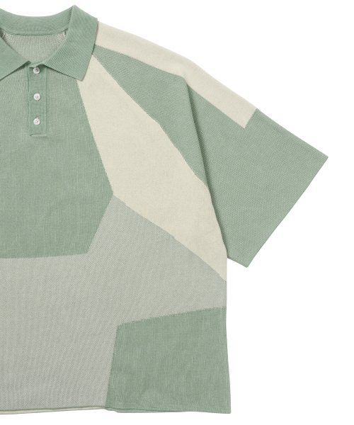 Paneled Two-Tone Polo Shirt [MINT]
