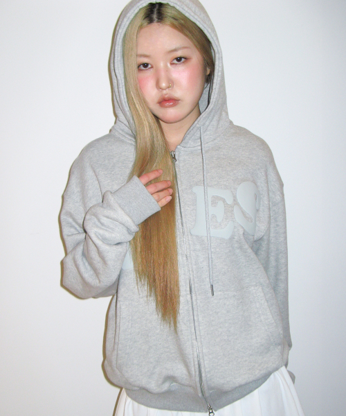 MUSINSA公式 | AMES-WORLDWIDE BIG TYPO HOODIE ZIP UP GREY