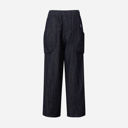 linen denim брюки - DARK INDIGO