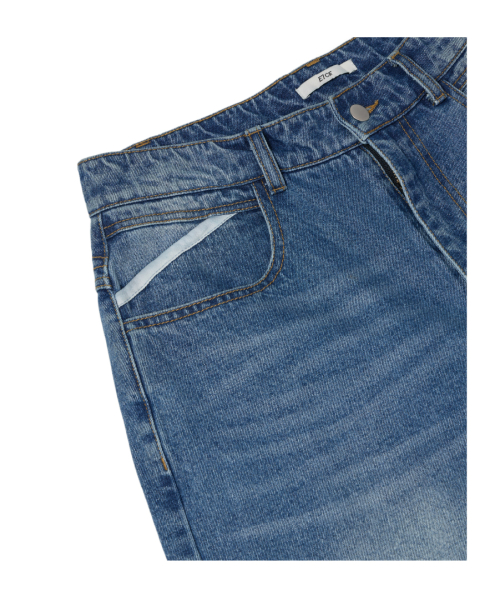 SNAKE BONE WASHED DENIM PANTS (BLUE)