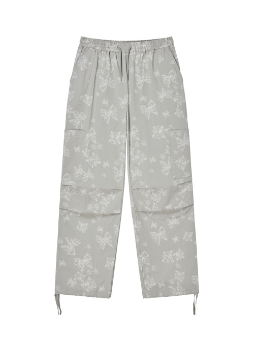 RIBBON COTTON PANTS LIGHT ASH