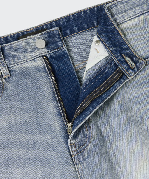 COOLTANDARD BIG BRUSH EXTRA WIDE DENIM PANTS [LIGHT INDIGO]