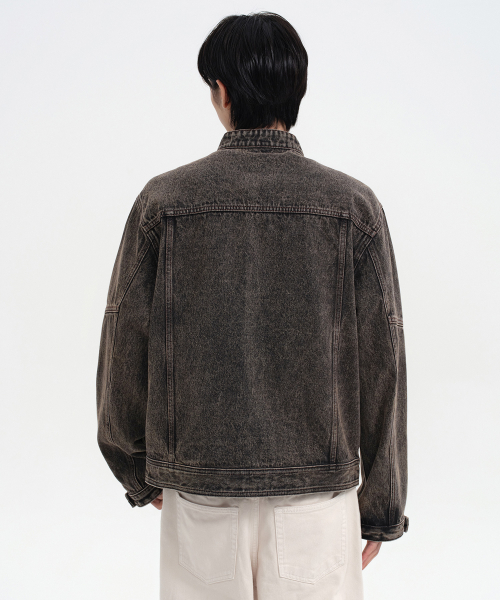 Stone Washed джинсы Racer куртка [WASHED GREY]