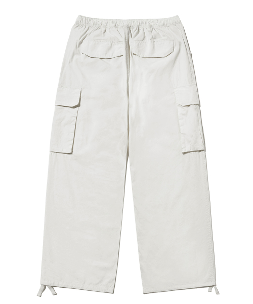 TAG WASHED CARGO PANTS - CREAM