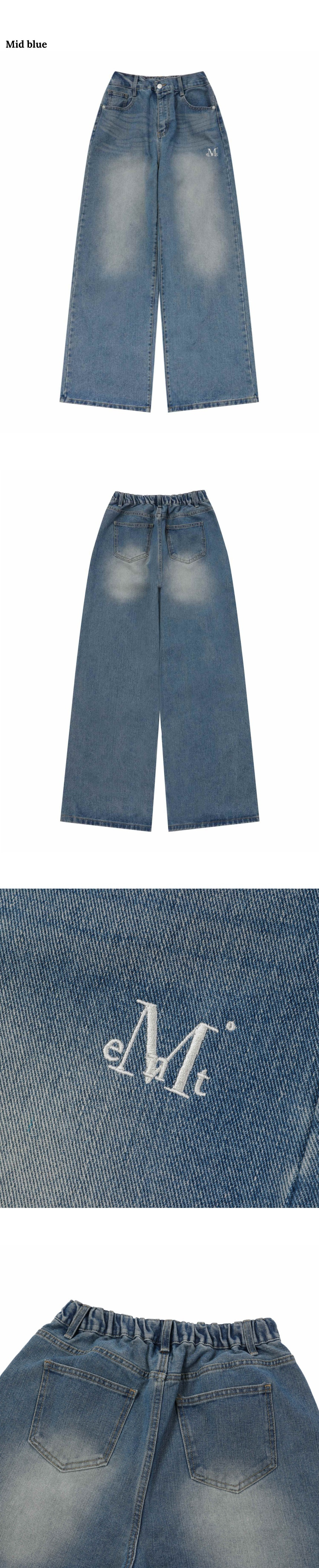 ☆韓国☆［MUCENT］MALLORCA WIDE DENIM PANTS 3color S-2XL MUSINSA | MUCENT Mallorca wide denim semi-banded washed