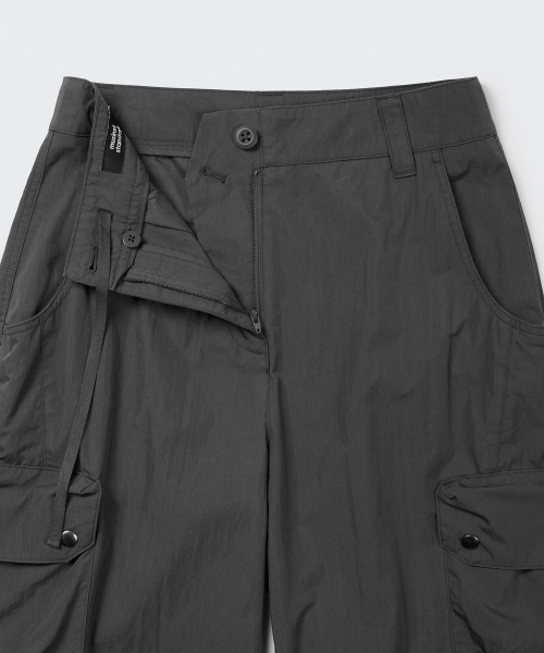 Womens CN Multi Pocket Wide Cargo Pants [Dark Gray] thumbnail 3