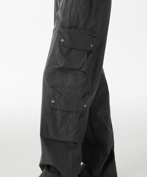 Womens CN Multi Pocket Wide Cargo Pants [Dark Gray] thumbnail 5