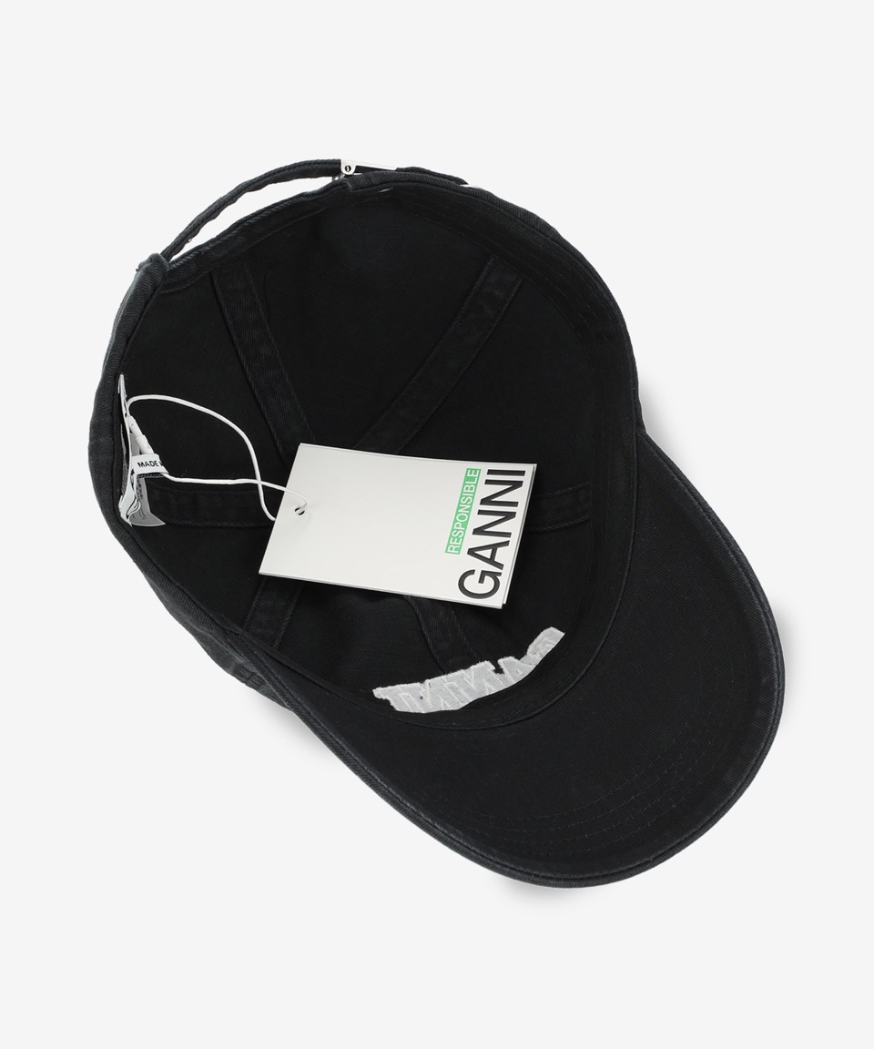 MUSINSA | GANNI Logo Ball Cap - Black / A6300099