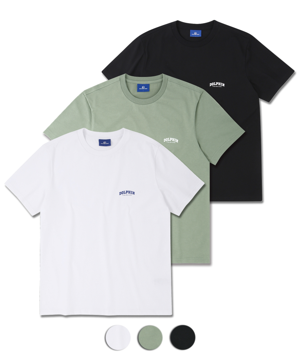 MUSINSA | Dolphin Wave Apparel [3-Pack] Dolphin Arch Logo T