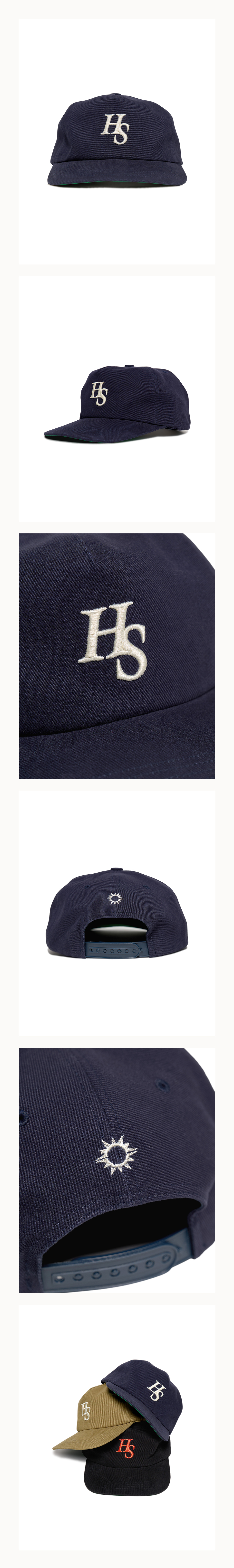 MUSINSA | HELLO SUNRISE HS Logo Relaxed Fit 5panel Cap_Navy