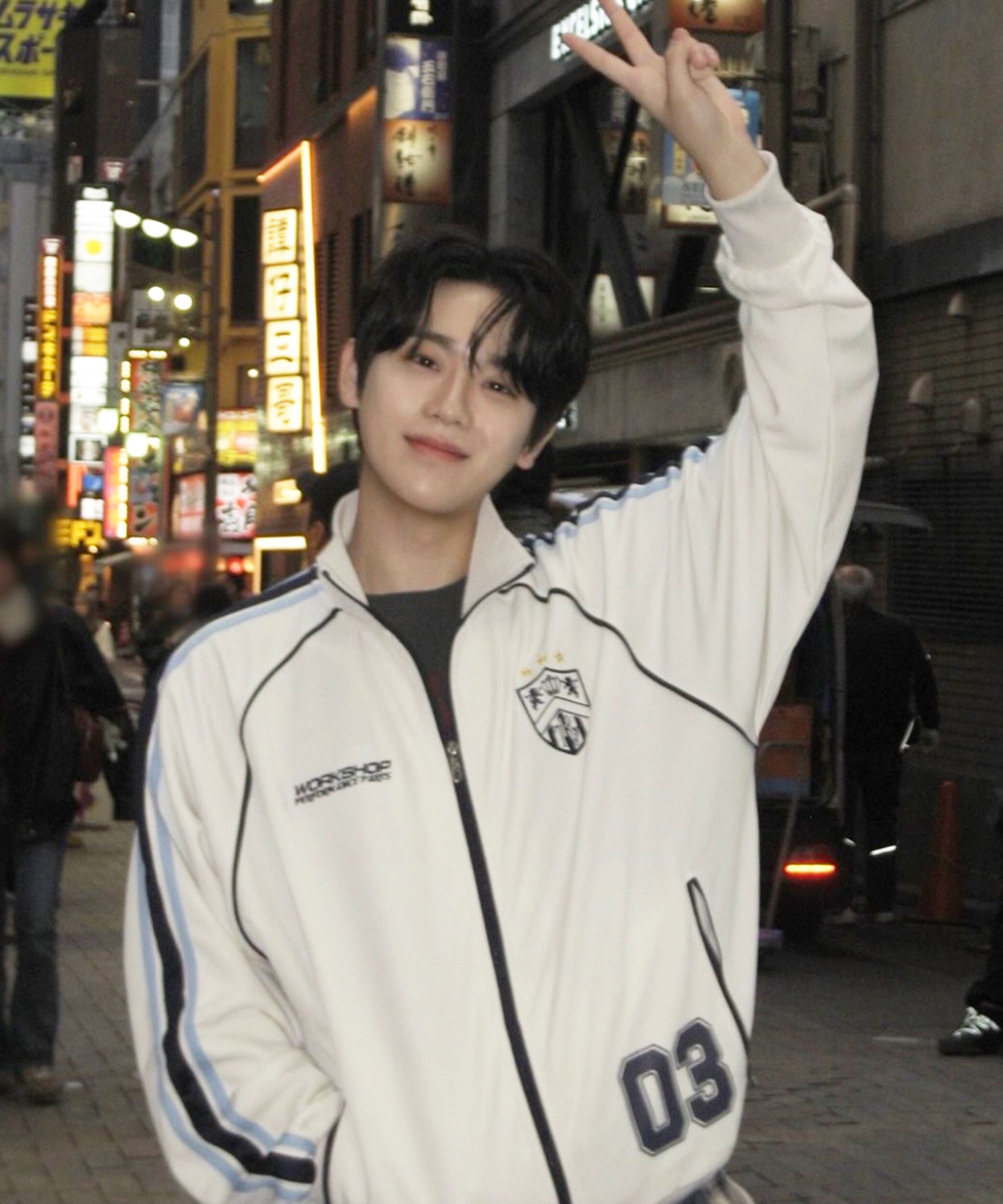 COMBINATION TAPE JERSEY TRACK JACKET IVORY