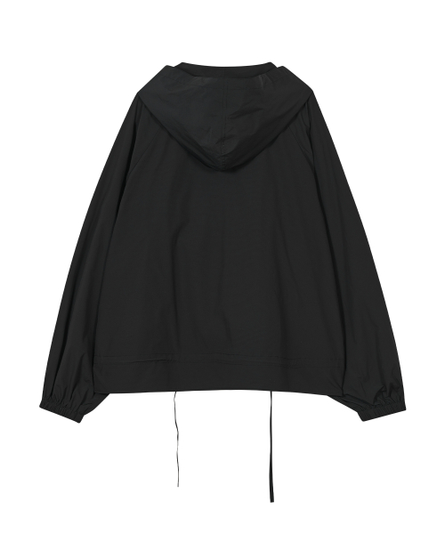 Ruffled Raglan Zip Hoodie [черный]