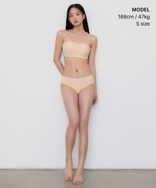 WOMENS SEAMLESS OFF SHOULDER BRA [LIGHT BEIGE]