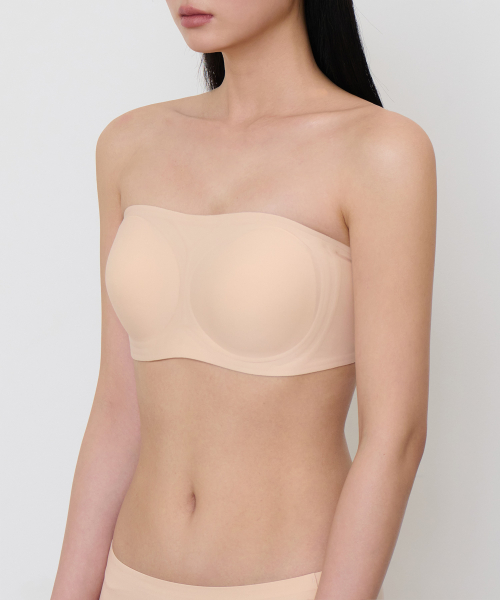 WOMENS SEAMLESS OFF SHOULDER BRA [LIGHT BEIGE]
