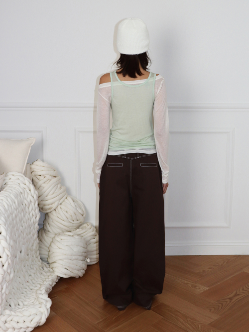 2WAY SHEER LAYERED TOP - WHITE