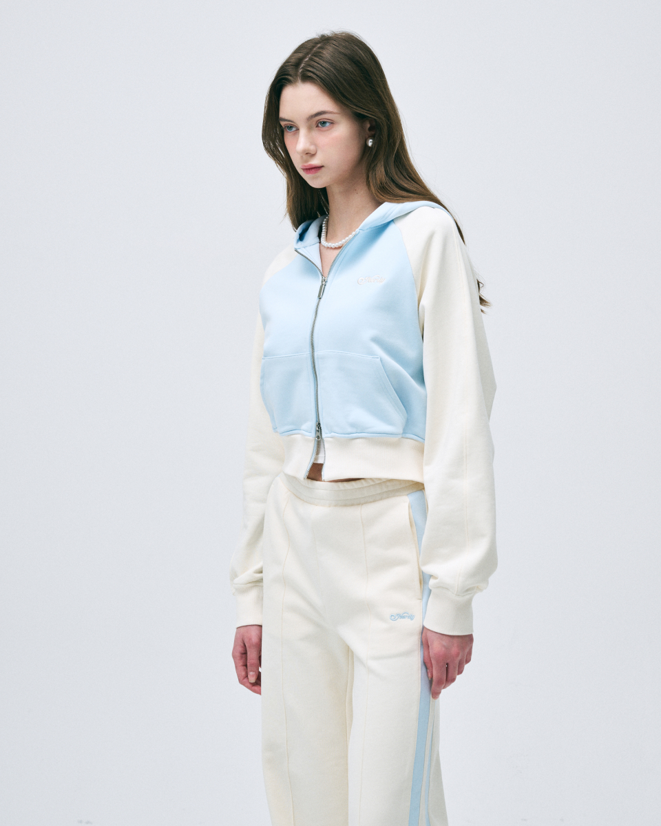 MUSINSA | NERDY Women's Raglan Crop Hoodie Zip-up (25SS