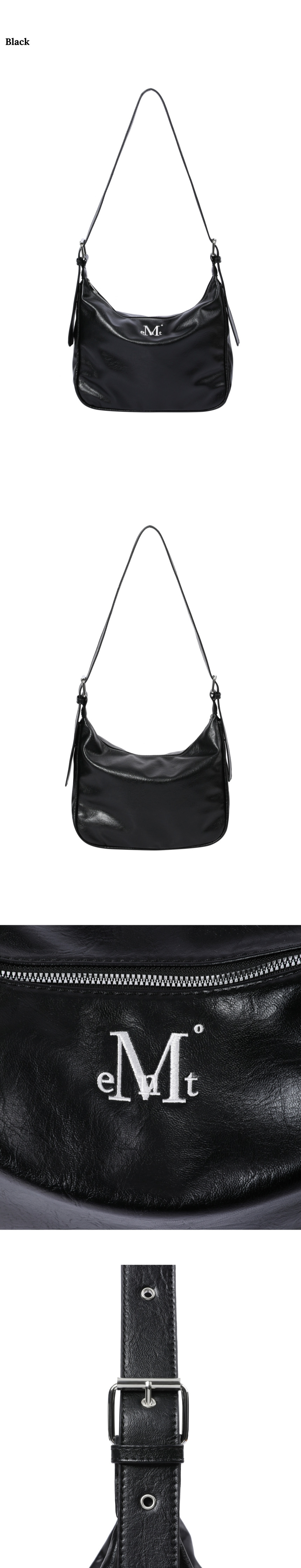 MUCENT) POT DOUBLE WRINKLE LEATHER SHOULDER BAG UNISEX