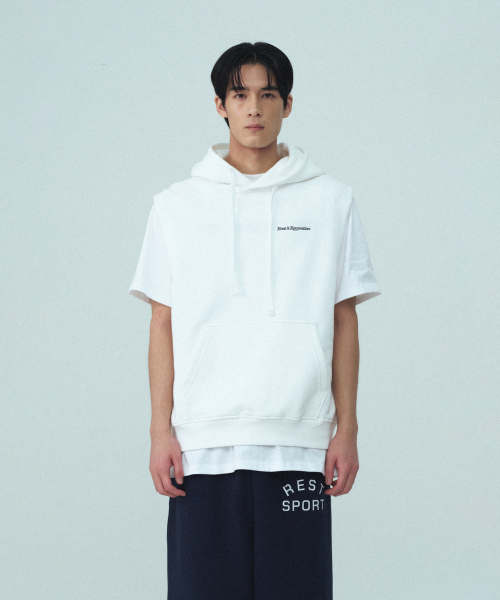 SLEEVELESS HOOD - WHITE