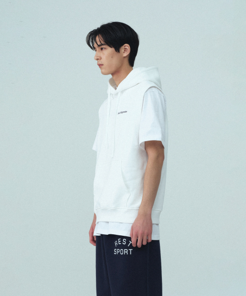 SLEEVELESS HOOD - WHITE