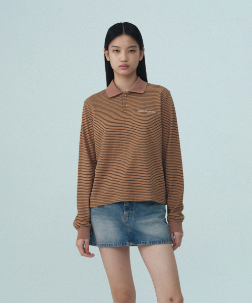 STRIPE PK T-SHIRT - BEIGE