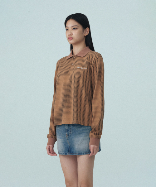 STRIPE PK T-SHIRT - BEIGE