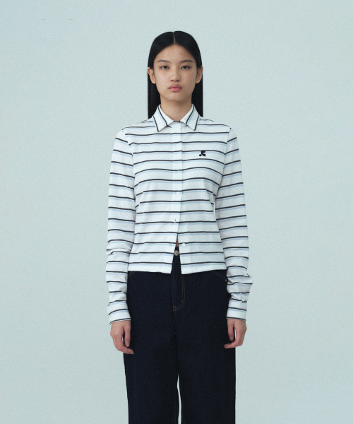 STRIPE JERSEY SHIRT - WHITE