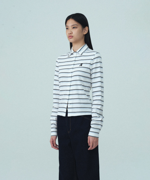 STRIPE JERSEY SHIRT - WHITE
