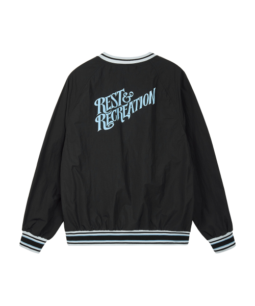 V-NECK WIND SHIRT - BLACK