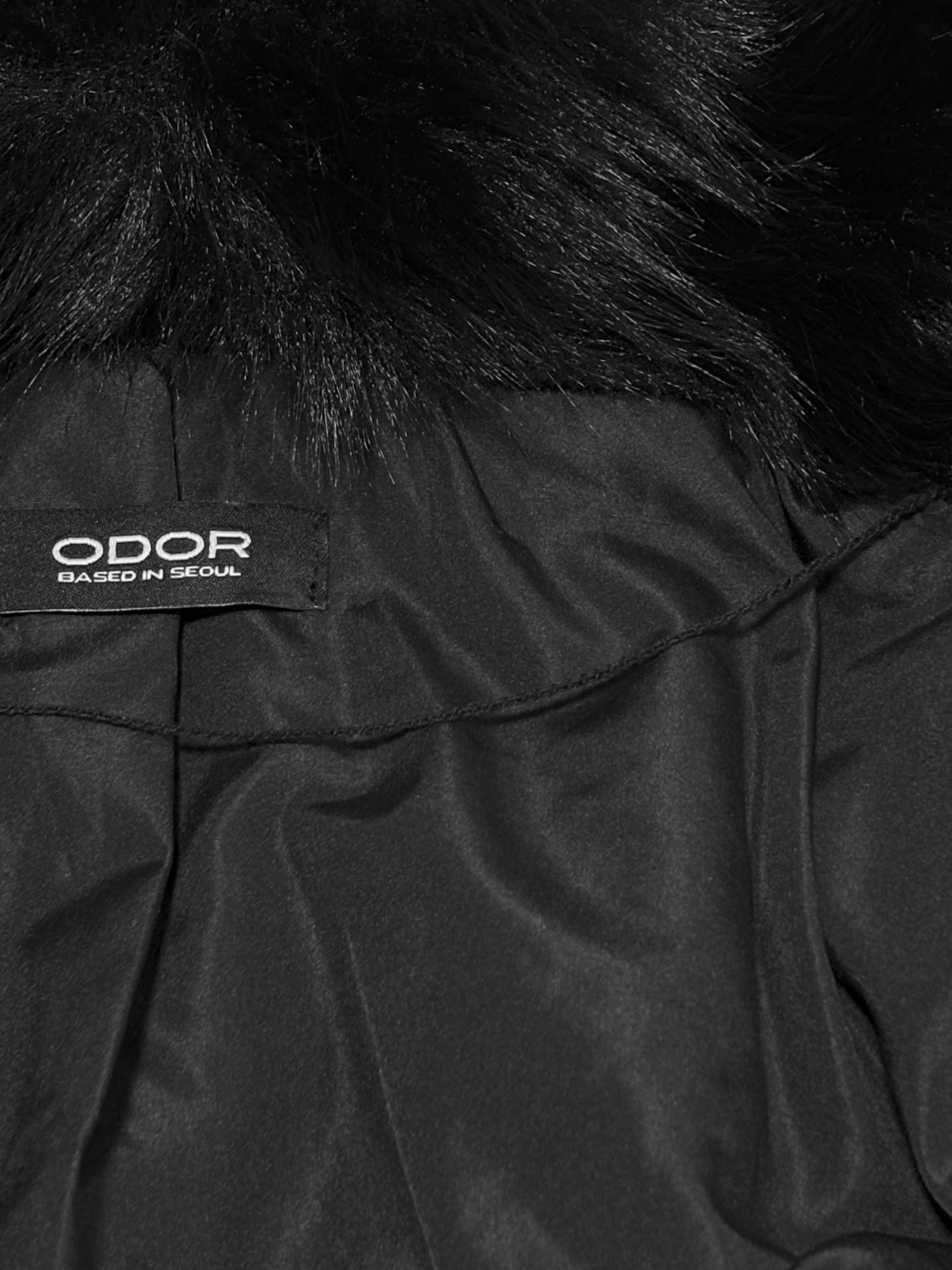 MUSINSA | ODOR Grizzly fur maxi coat