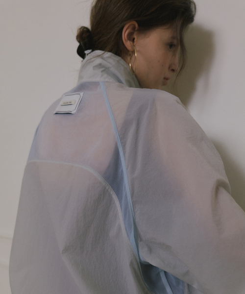 INCISION NYLON BLOUSON JUMPER_LIGHT GREY/BLUE