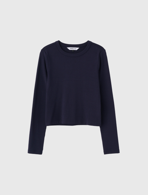 Слим крю-нек лонгслив — Navy / WBE1L01502