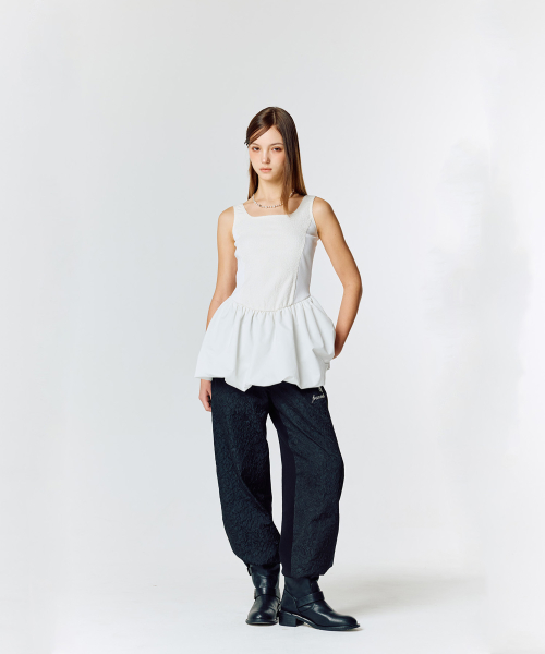 L15 JAQUARD TRACK PANTS(BLACK)