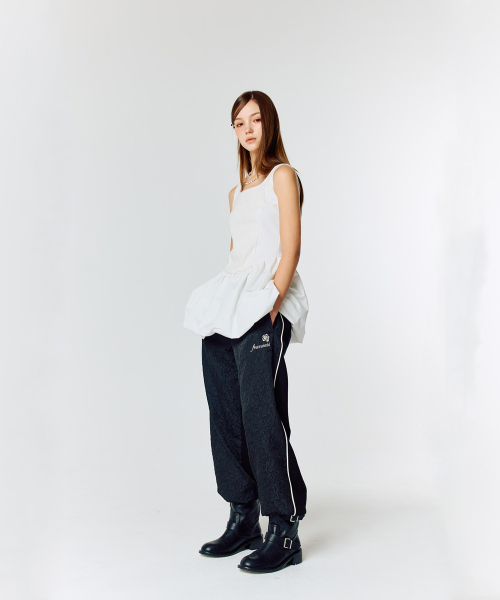 L15 JAQUARD TRACK PANTS(BLACK)