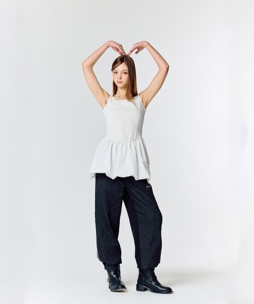 L15 JAQUARD TRACK PANTS(BLACK)