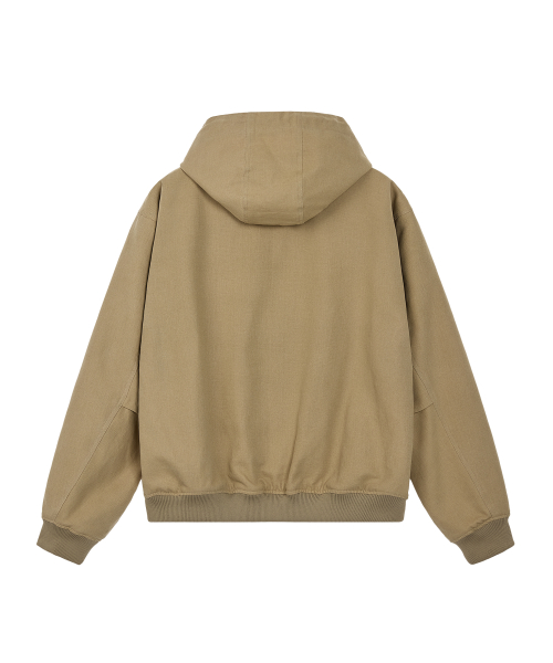 COTTON HOOD JACKET - BEIGE