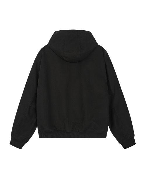 COTTON HOOD JACKET - BLACK